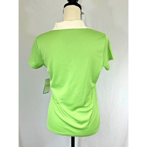 IZOD XFG Cool-FX Golf V-Neck Polo Shirt - Tennis - Celery Green - Women's Sz S/P - Picture 3 of 9